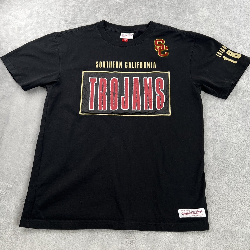 Mitchell & Ness USC Trojans T-Shirt Mens M Short Sleeve College Football Tee
